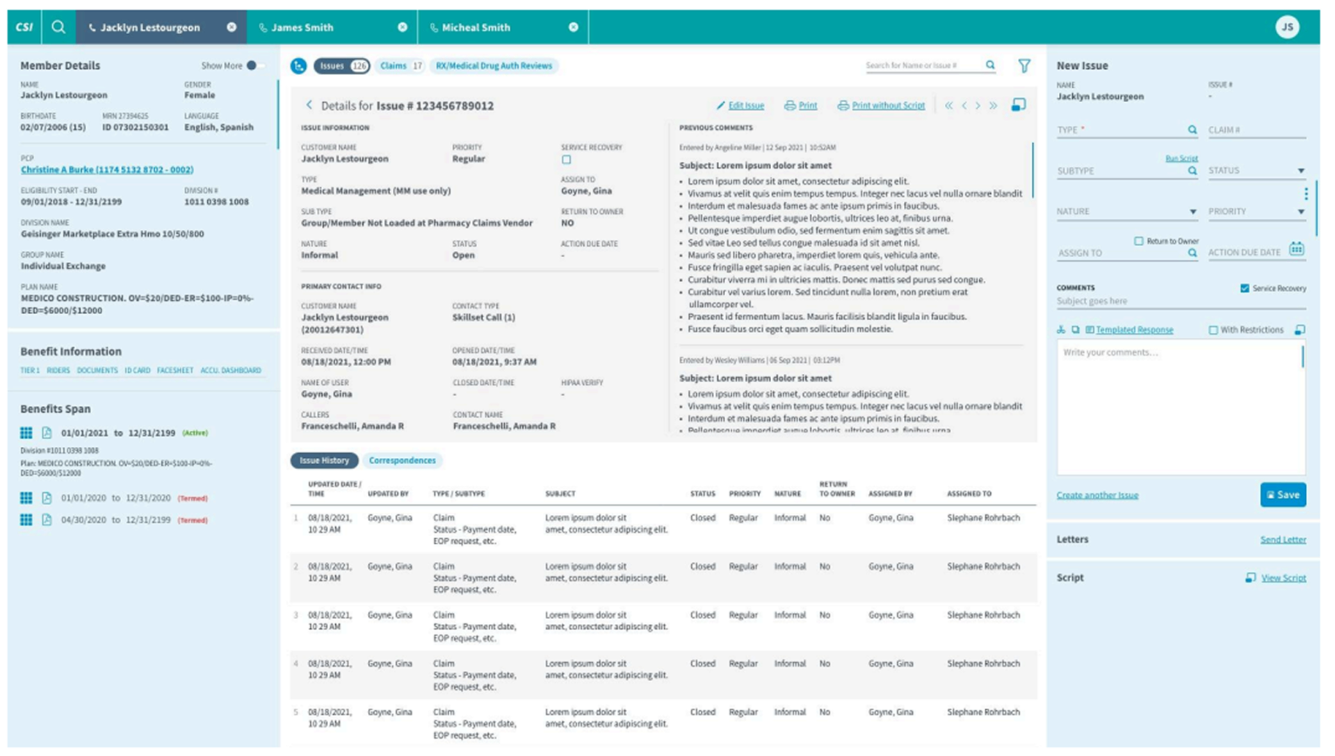 Member detail page