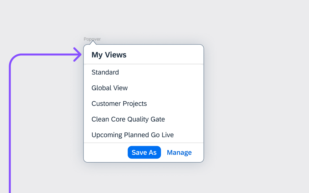 Toolbar detail — Group icon / view switching